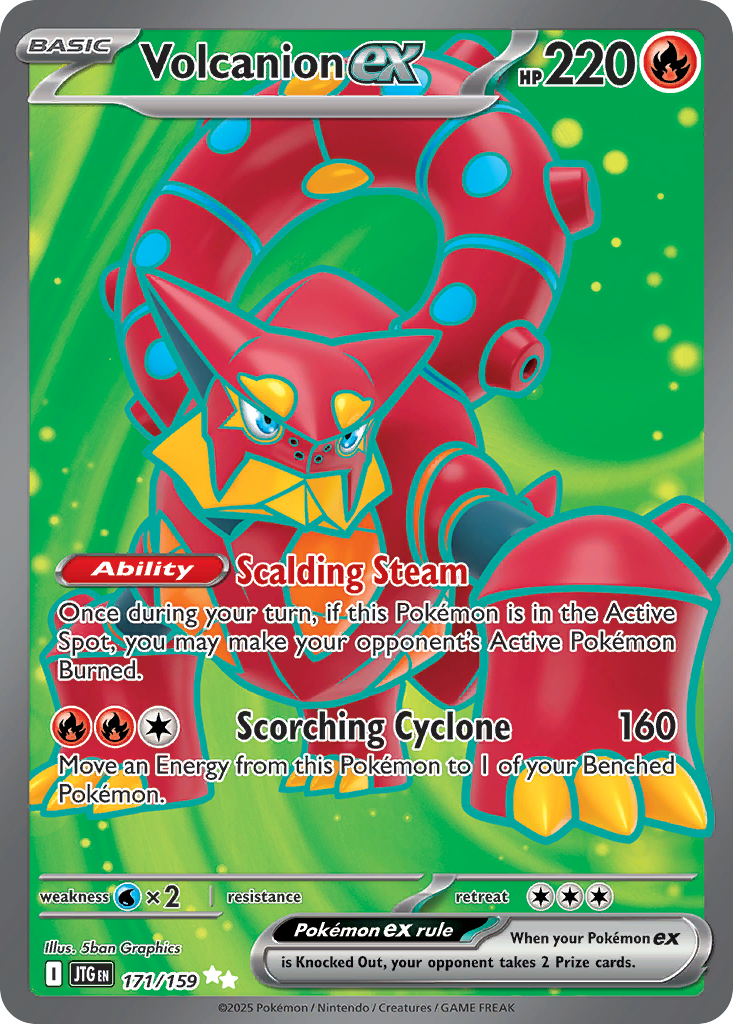 Volcanion ex - 171/159 Journey Together Ultra Rare Holo Pokemon - NM