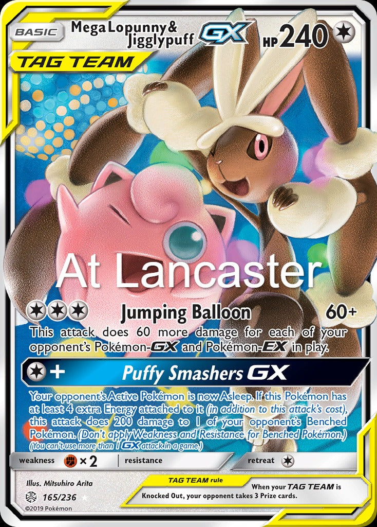 Mega Lopunny & Jigglypuff GX - 165/236 Cosmic Eclipse GX Rare Pokemon - LP/MP (Lanc)