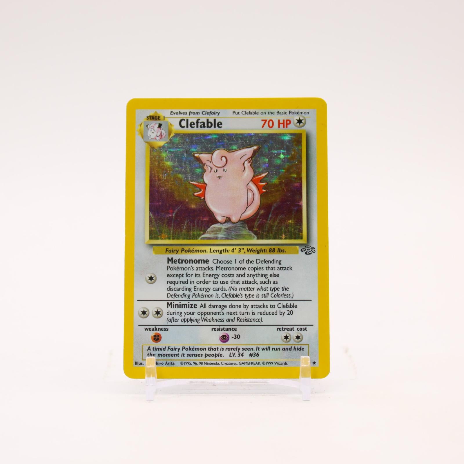 Clefable - 1/64 Jungle Unlimited Holo Rare Pokemon - LP/MP