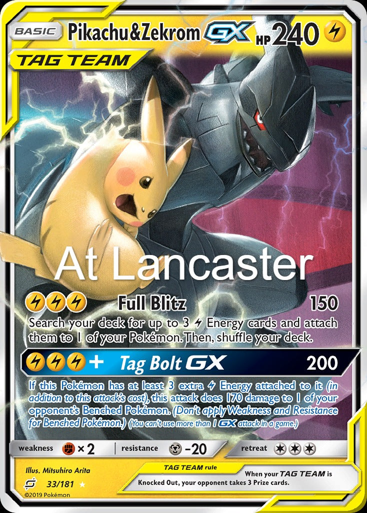Pikachu & Zekrom GX - 33/181 Team Up Ultra Rare Pokemon - NM (Lanc)