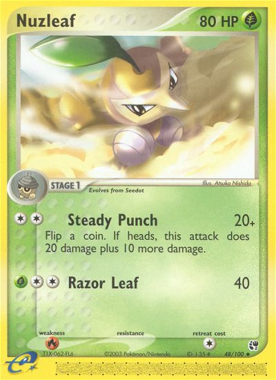 Nuzleaf - 48/100 Sandstorm Uncommon Pokemon - NM