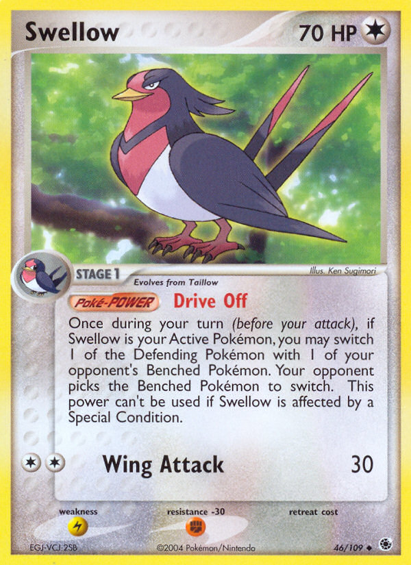 Swellow - 46/109 Ruby & Sapphire Uncommon Pokemon - NM
