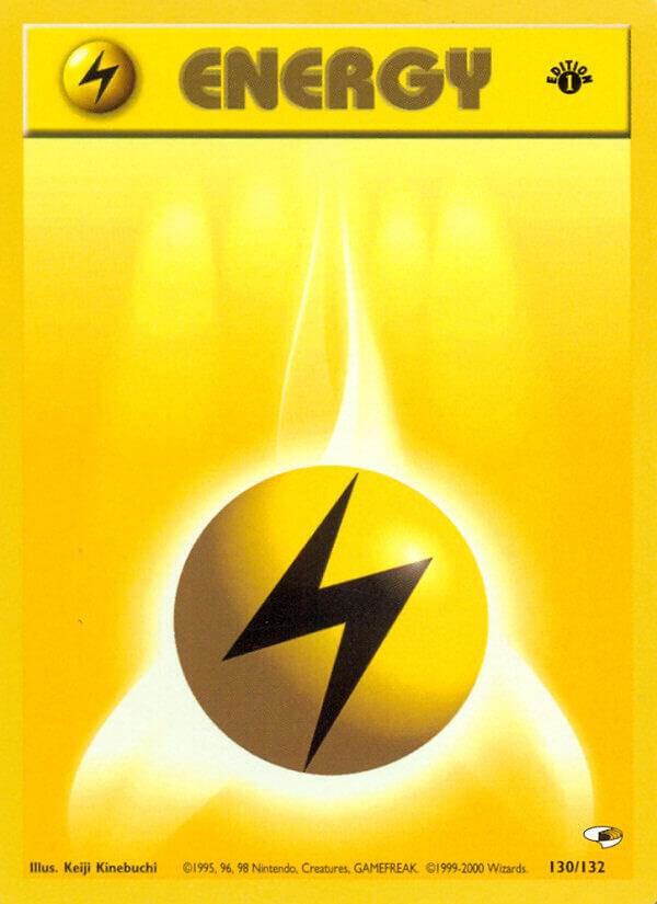 Basic Lightning Energy - 130/132 Gym Heroes 1st Edition - NM
