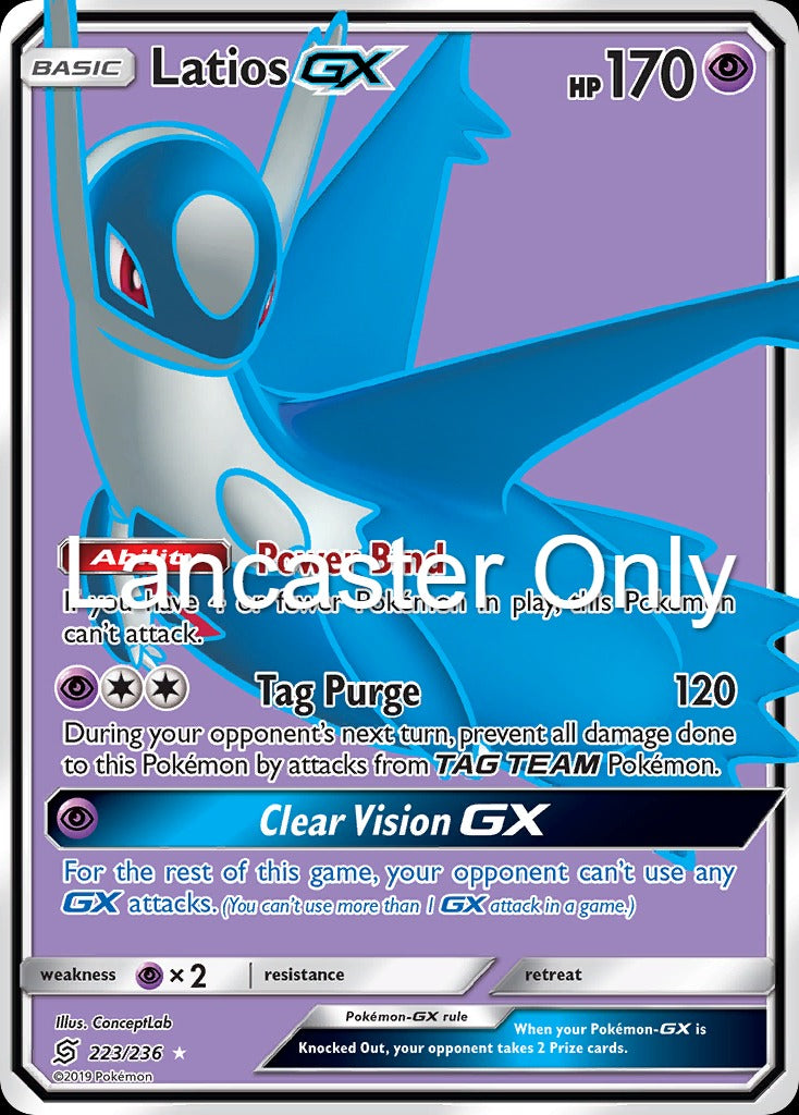 Latios GX - 223/236 Unified Minds Holo Ultra Rare Pokemon - NM (Lanc)