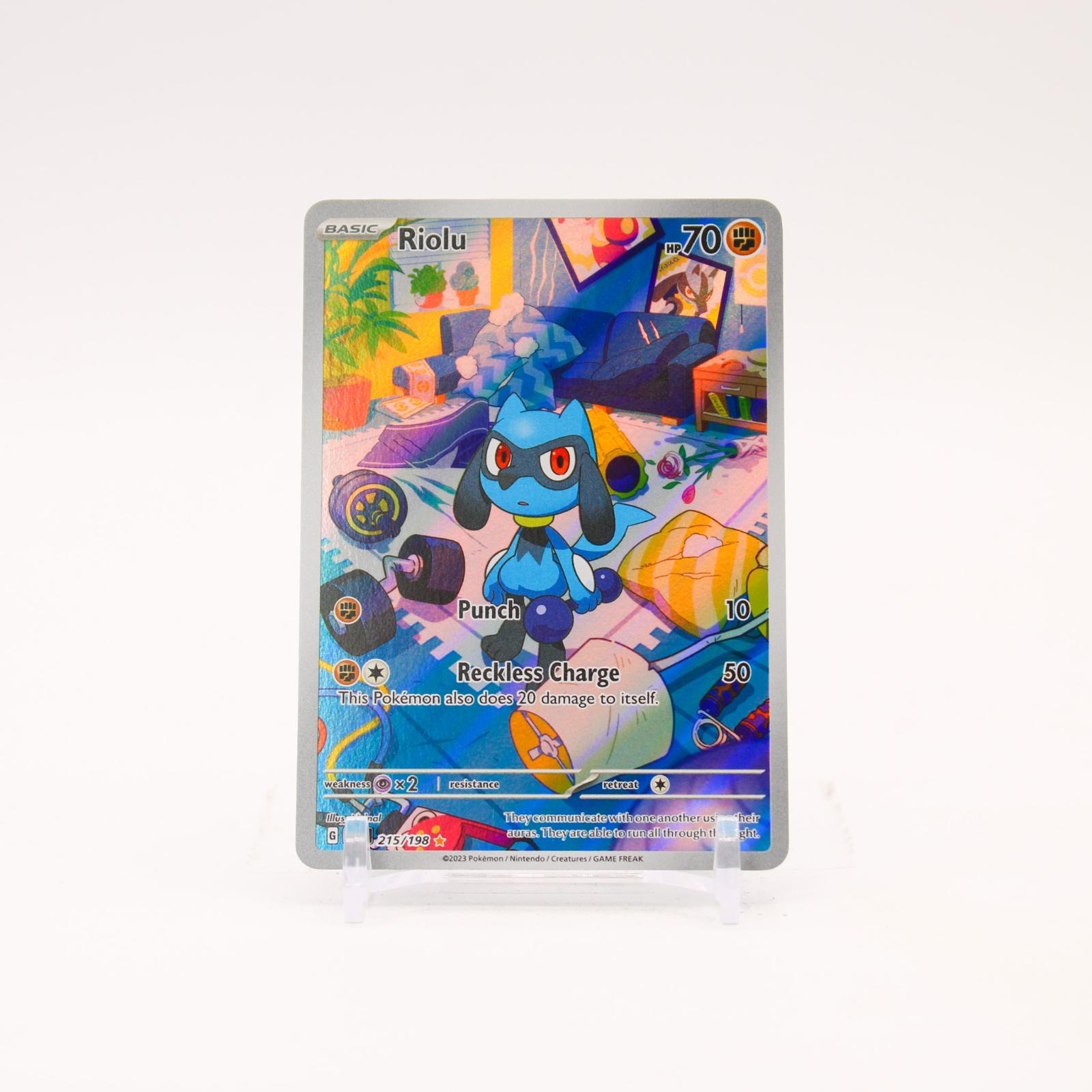 Riolu - 215/198 Scarlet & Violet Holo Illustration Rare Pokemon - NM