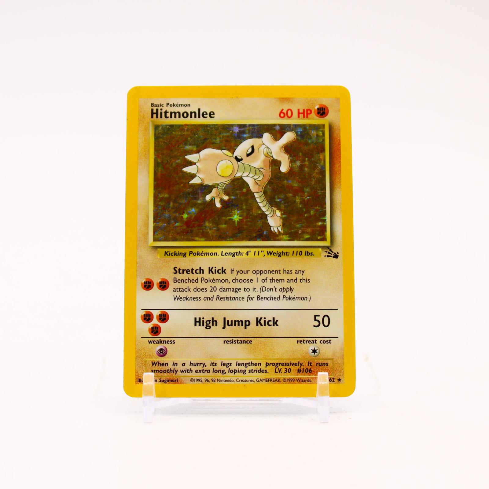 Hitmonlee - 7/62 Fossil Unlimited Holo Rare Pokemon - LP