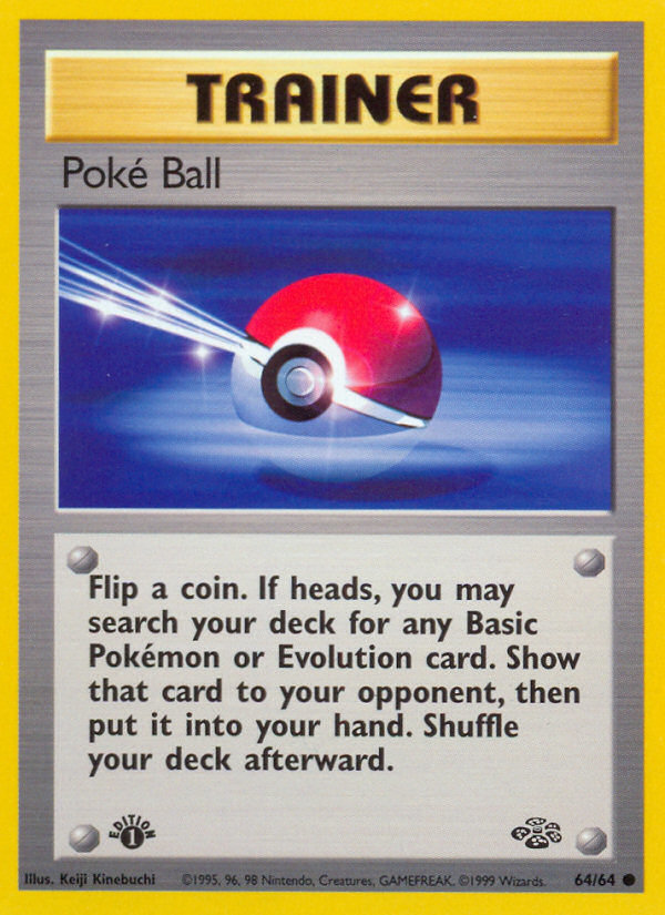 Poke Ball - 64/64 Jungle Common Unlimited Pokemon - NM