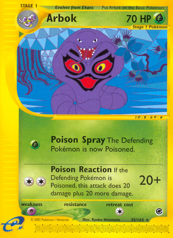 Arbok - 35/165 Expedition Base Set Rare Pokemon - NM