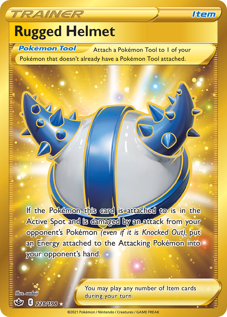 Rugged Helmet - 228/198 Chilling Reign Secret Rare Holo Pokemon - NM