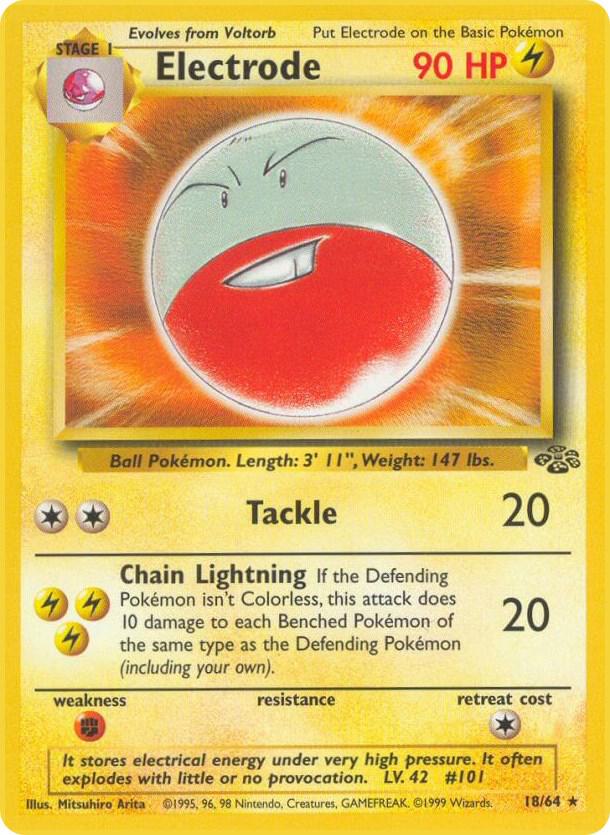 Electrode - 18/64 Jungle Rare Unlimited Pokemon - NM