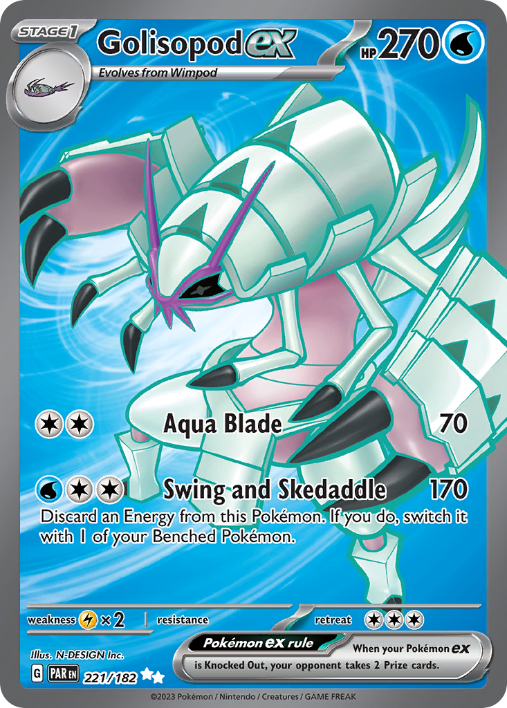 Golisopod ex - 221/182 Paradox Rift Ultra Rare Holo Pokemon - NM