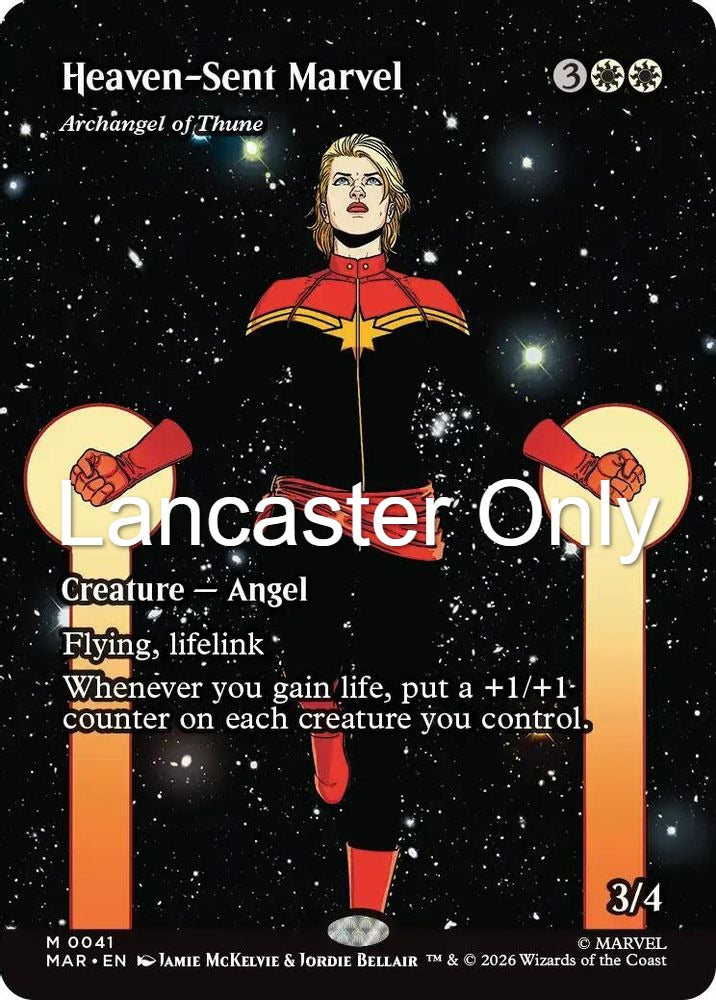 Heaven-Sent Marvel - Archangel of Thune (Borderless) - 41 Marvel Universe Eternal-Legal Foil Mythic Magic: The Gathering - NM (Lanc)