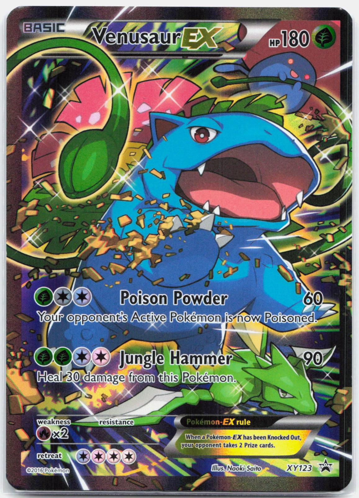 Venusaur EX - XY123 Black Star Promo Full Art Pokemon - LP/MP