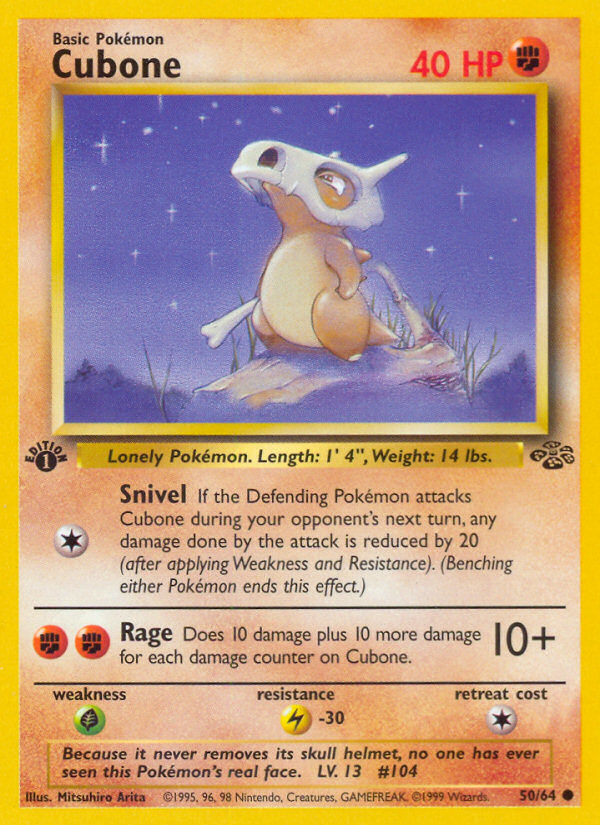 Cubone - 50/64 Jungle Common Unlimited Pokemon - NM
