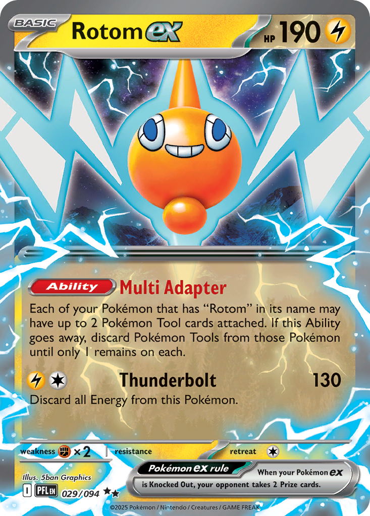 Rotom ex - 029/094 Phantasmal Flames Double Rare Holo Pokemon - NM