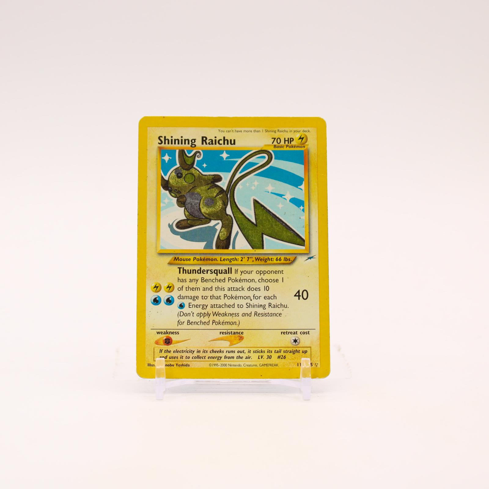 Shining Raichu - 111/105 Neo Destiny Unlimited Holo Secret Rare Pokemon - MP/HP