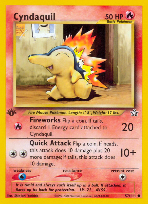 Cyndaquil - 57/111 Neo Genesis Common Unlimited Pokemon - NM