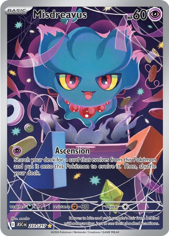 Misdreavus - 233/217 Ascended Heroes Illustration Rare Holo Pokemon - NM