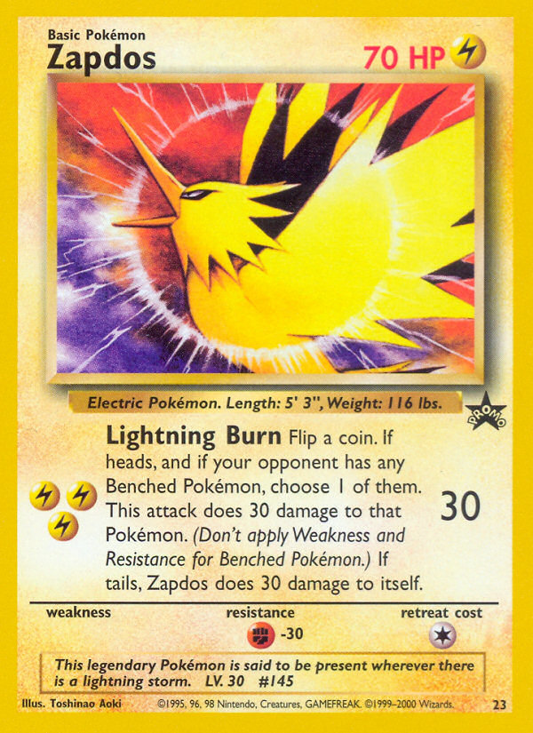 Zapdos - 23 Wizards Black Star Promo Pokemon - NM