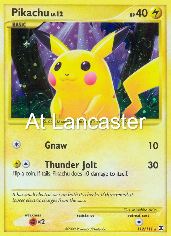 Pikachu - 112/111 Rising Rivals Secret Rare Pokemon - NM/LP (Lanc)