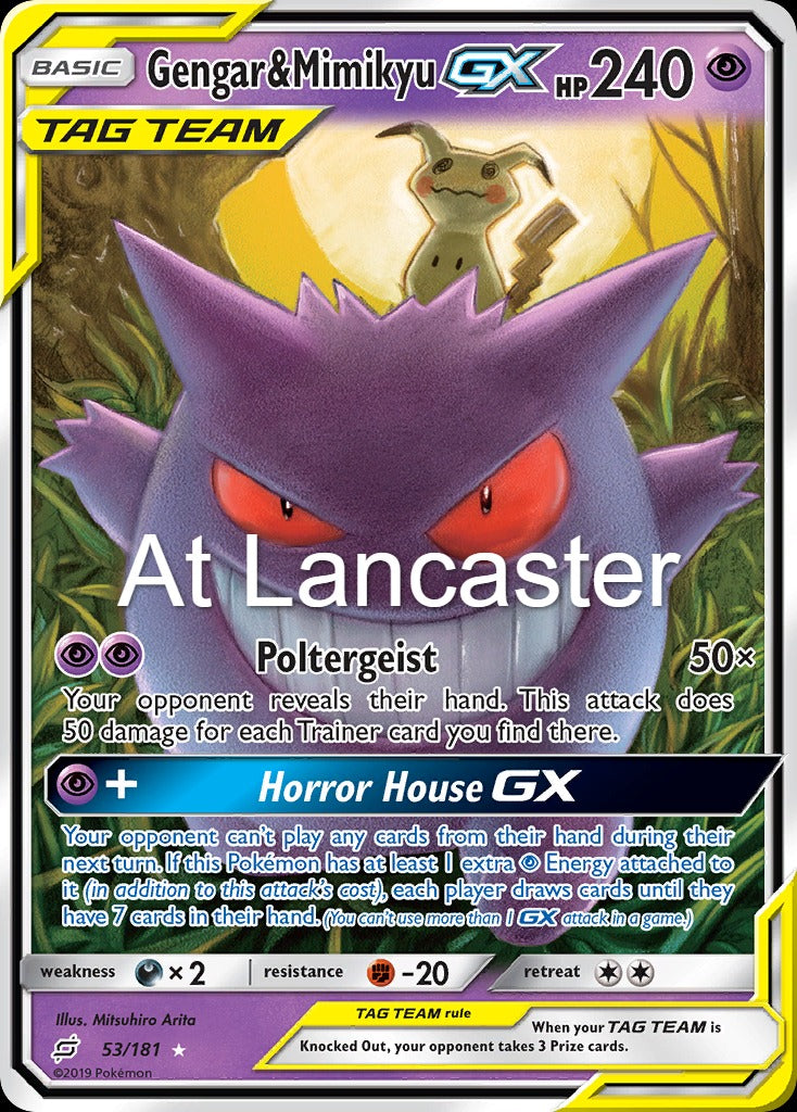 Gengar & Mimikyu GX - 53/181 Team Up Ultra Rare Pokemon - LP/MP (Lanc)