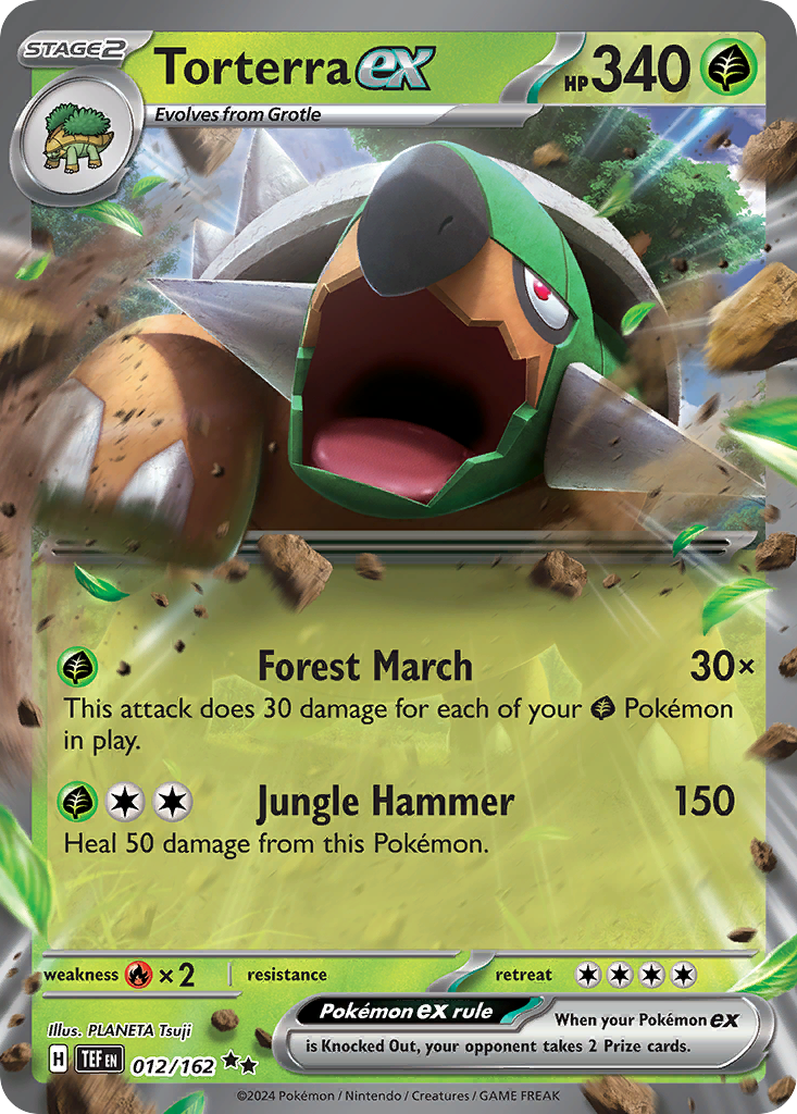 Torterra ex - 012/162 Temporal Forces Double Rare Holo Pokemon - NM