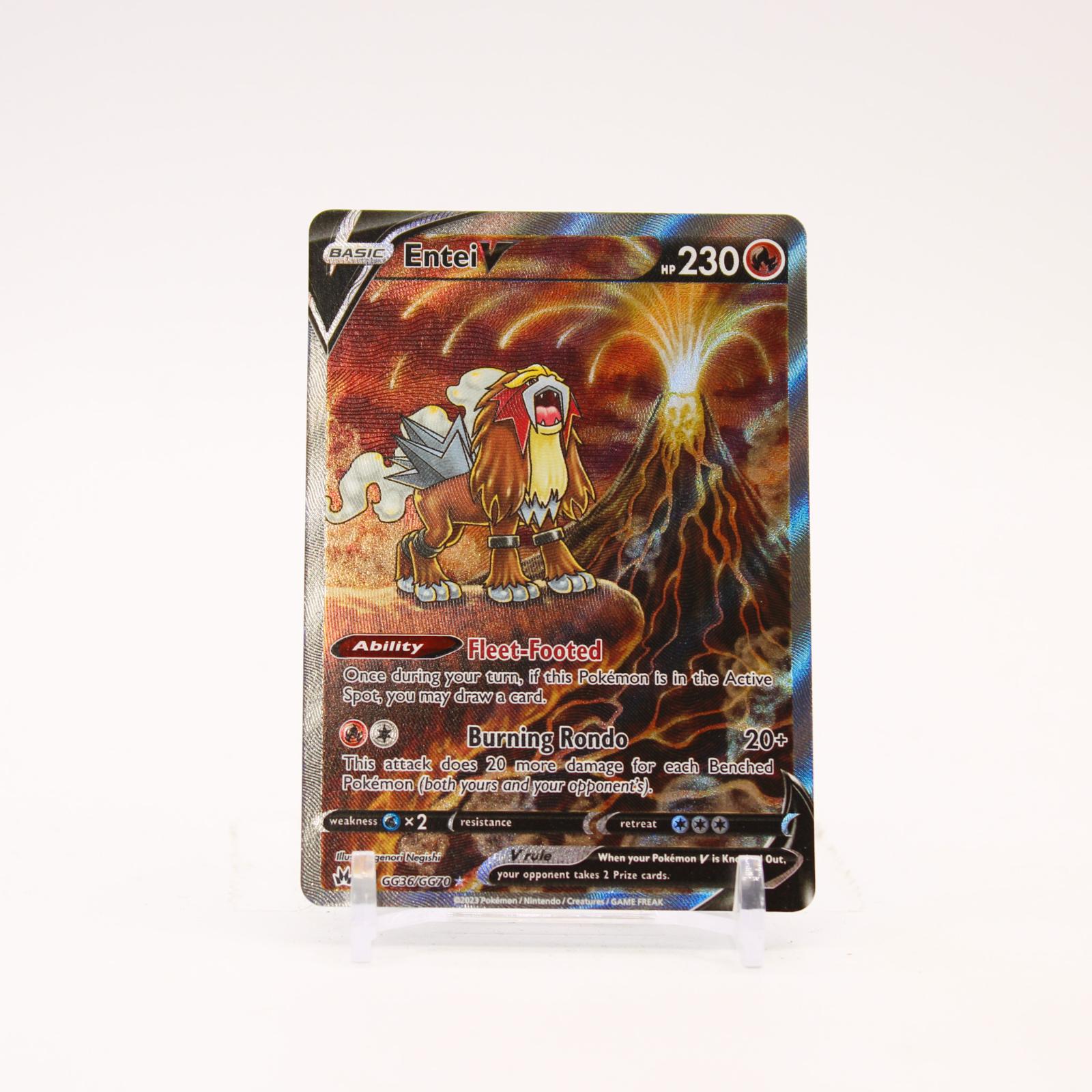Entei V - GG36/GG70 Crown Zenith Galarian Gallery Holo Pokemon - NM/MINT