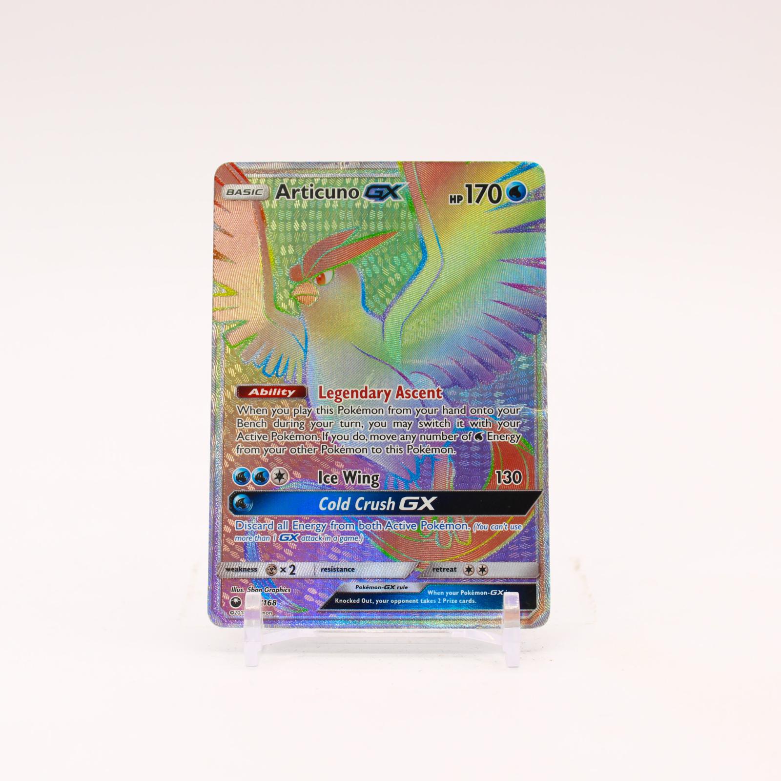 Articuno GX - 171/168 Celestial Storm Holo Rainbow Rare Pokemon - MP/HP