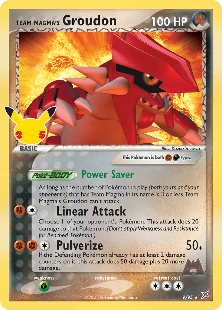 Team Magma's Groudon - 9/95 Celebrations: Classic Collection Holo Pokemon - NM