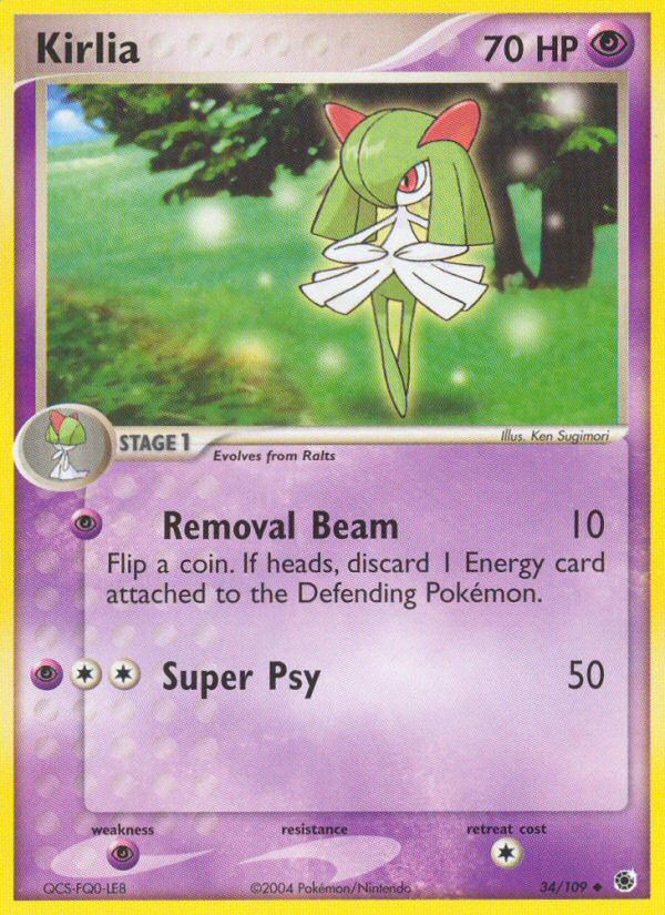 Kirlia - 34/109 Ruby & Sapphire Uncommon Pokemon - NM