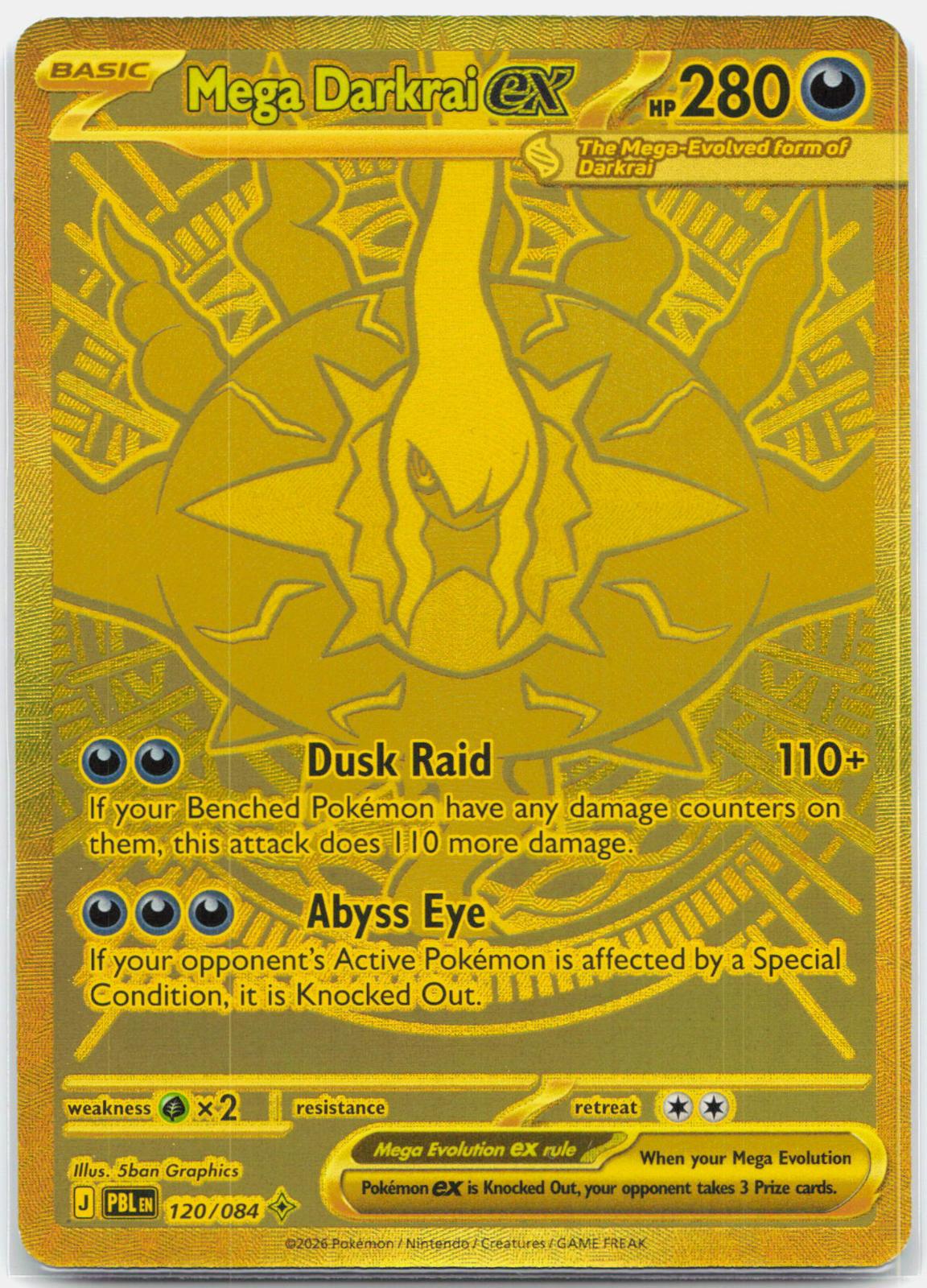 Mega Darkrai ex - 120/084 Pitch Black Gold Pokemon - NM