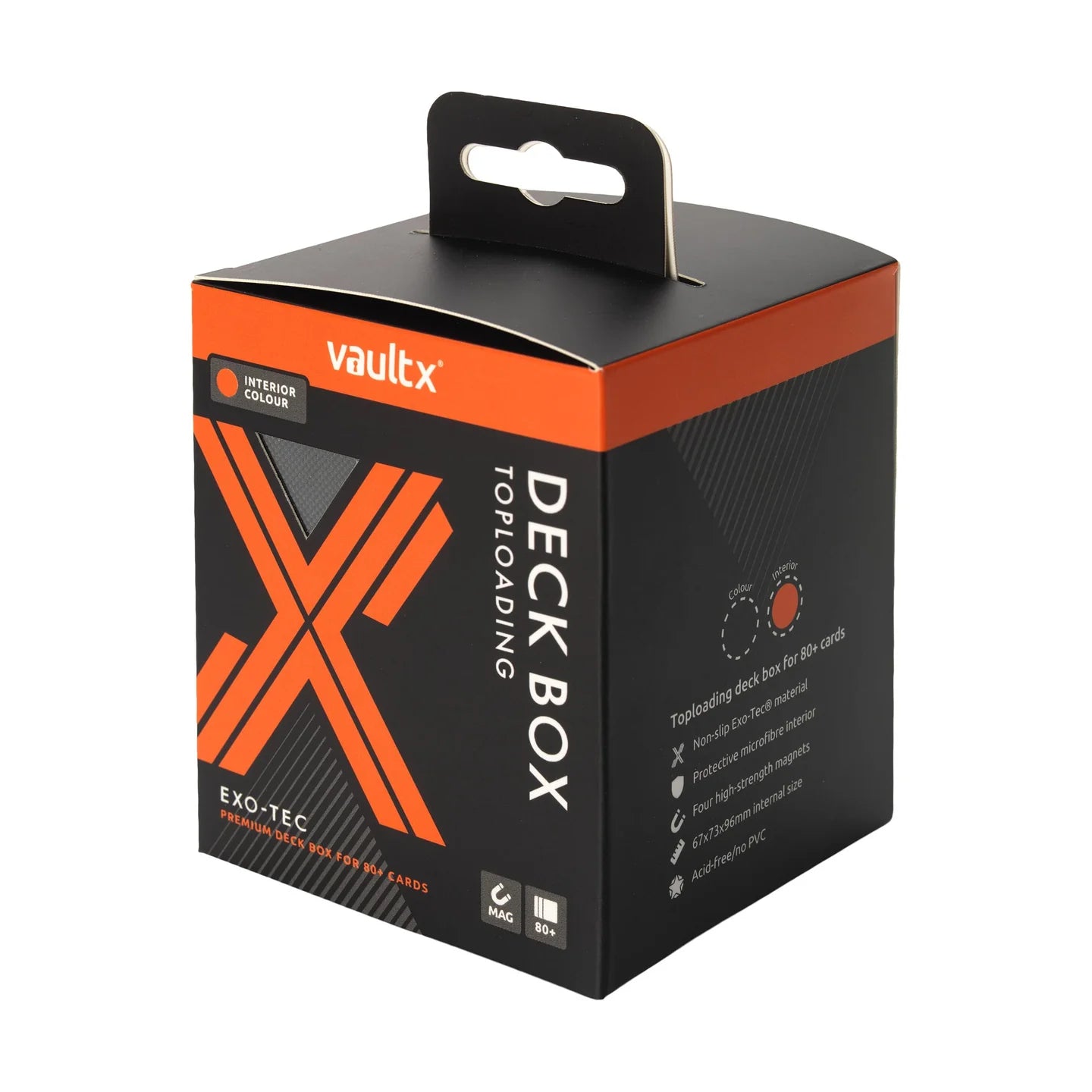 Deck Box - VaultX Top Loading Deck Box 80+ - Black/ Electric Orange