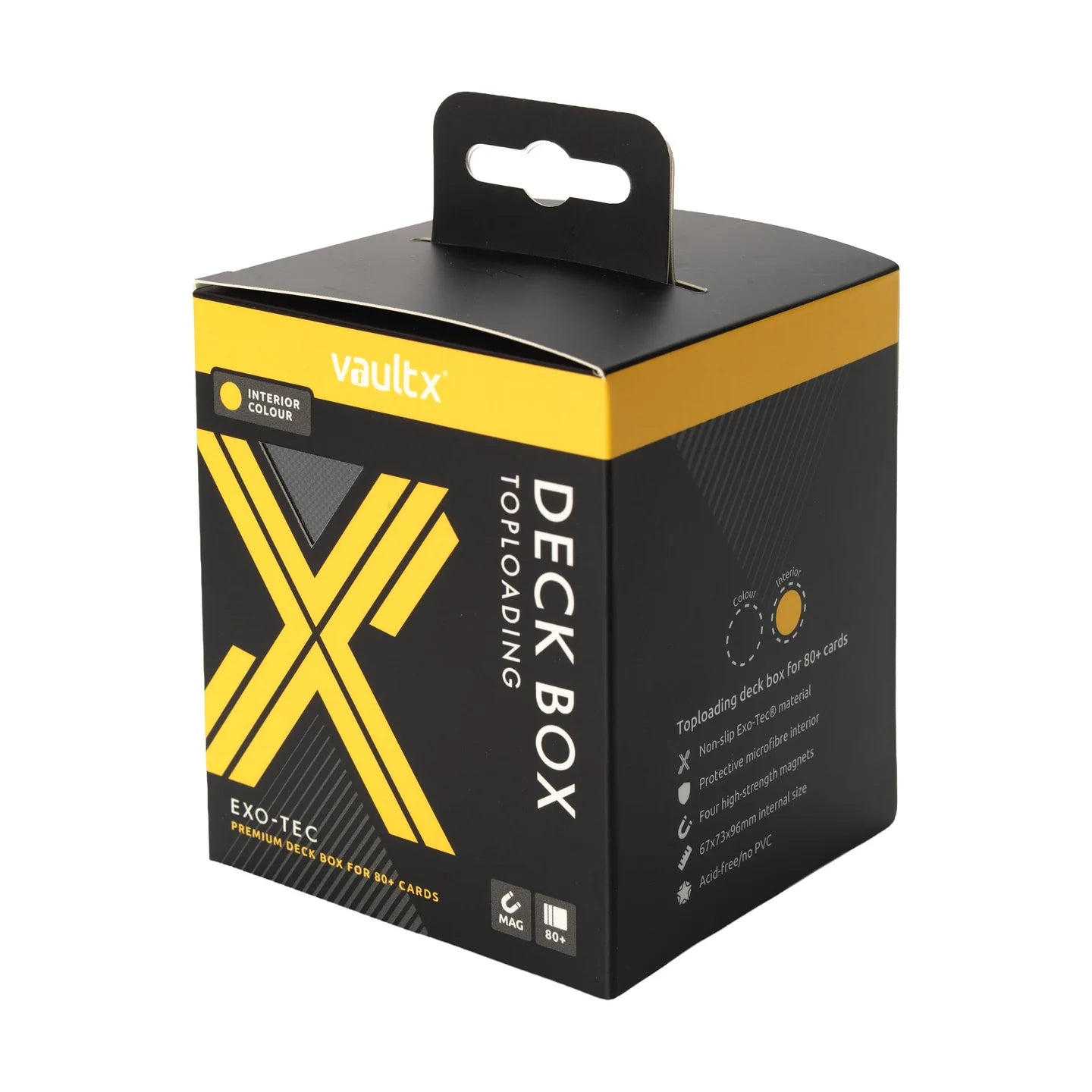 Deck Box - VaultX Top Loading Deck Box 80+ - Black/ Electric Yellow
