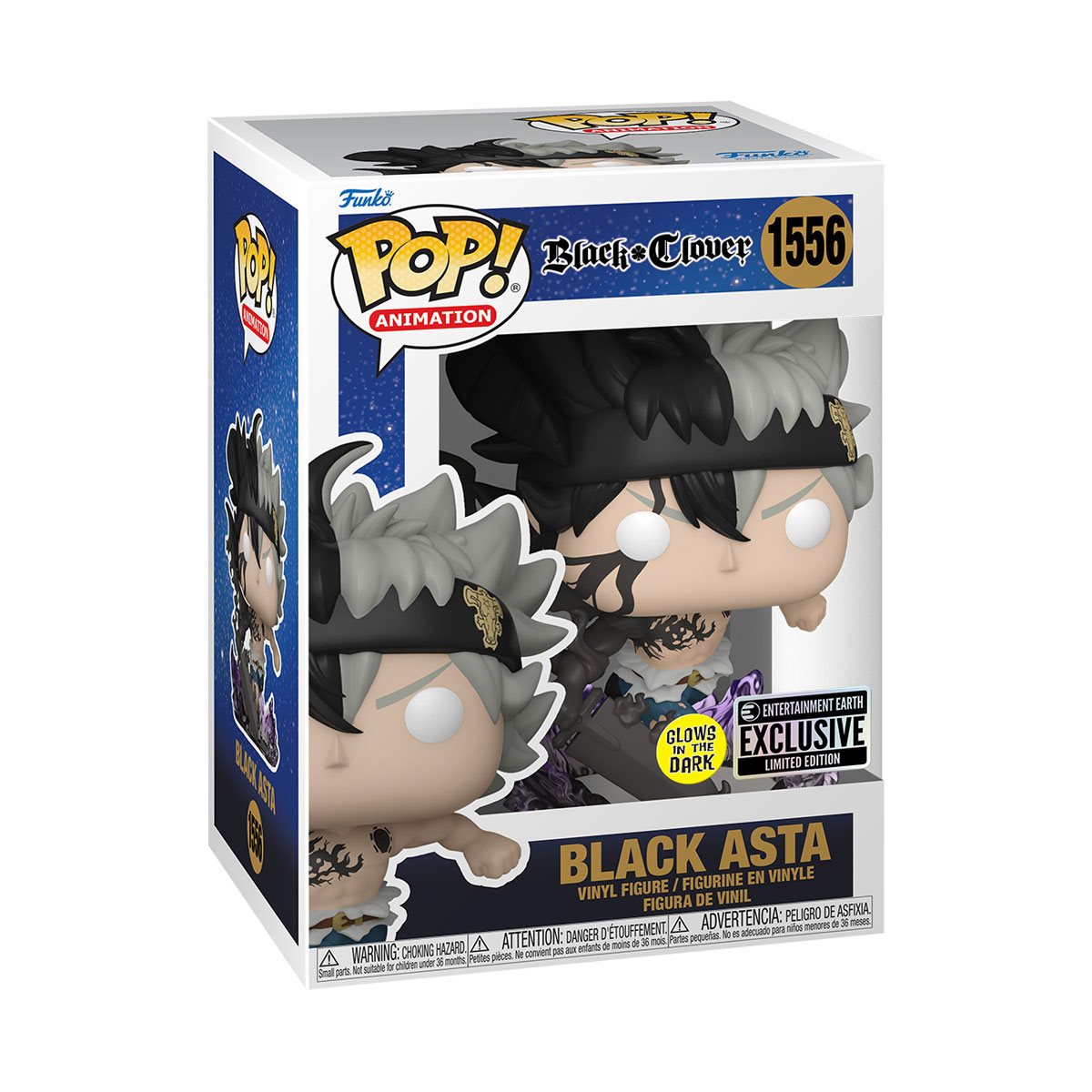 Funko Pop -  Black Clover Vinyl Figure - Black Asta (GITD) (EE EXC.) #1556