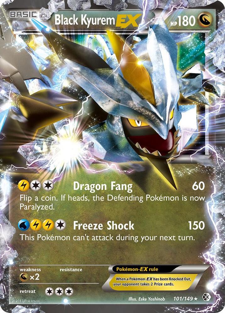 Black Kyurem EX - 101/149 Boundaries Crossed Ultra Rare Pokemon - NM