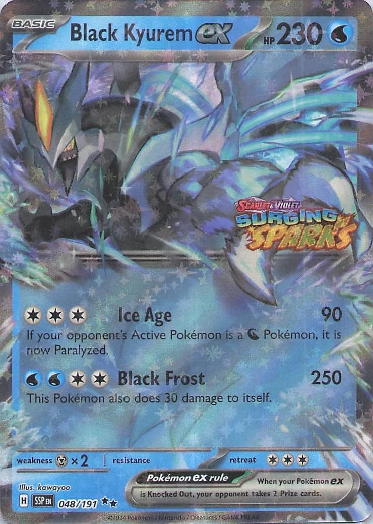 Black Kyurem ex - 048/191 Surging Sparks Stamped PROMO Pokemon - NM/MINT
