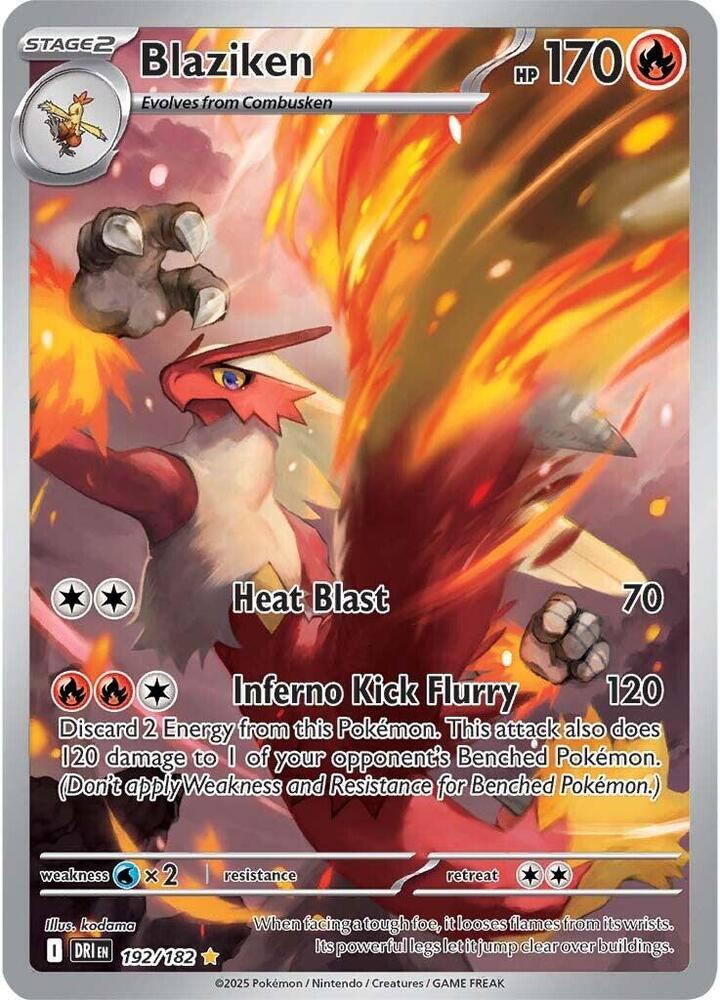 Blaziken - 192/182 Destined Rivals Illustration Rare Pokemon - NM/MINT