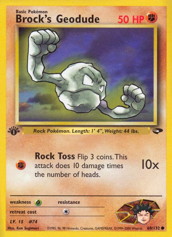 Brock's Geodude - 68/132 Gym Challenge 1st Edition Common Pokemon - NM