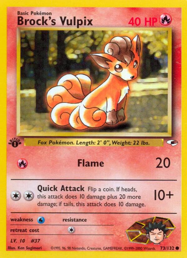 Brock's Vulpix - 73/132 Gym Heroes 1st Edition Pokemon - NM