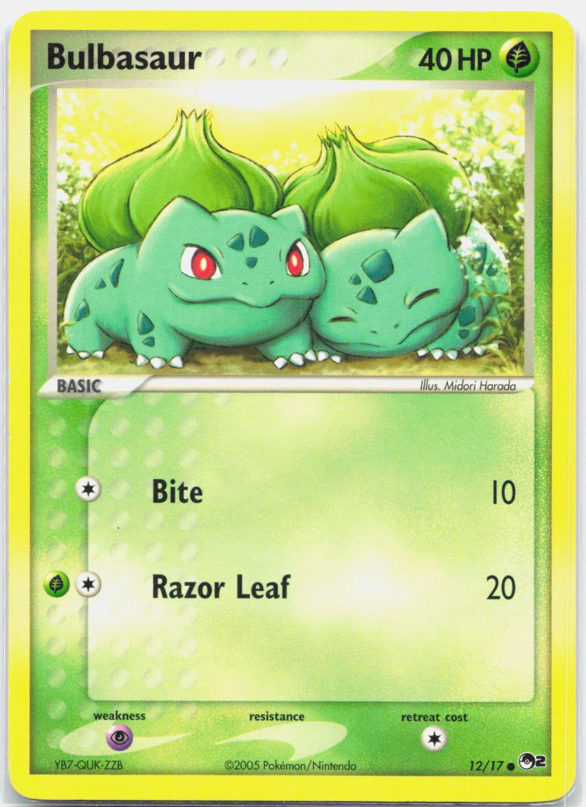 Bulbasaur - 12/17 POP Series 2 Common Pokemon - LP