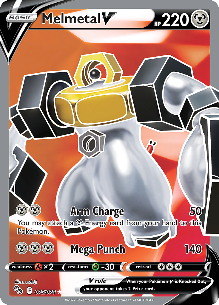Melmetal V - 075/078 Pokemon GO Ultra Rare Holo Pokemon - NM