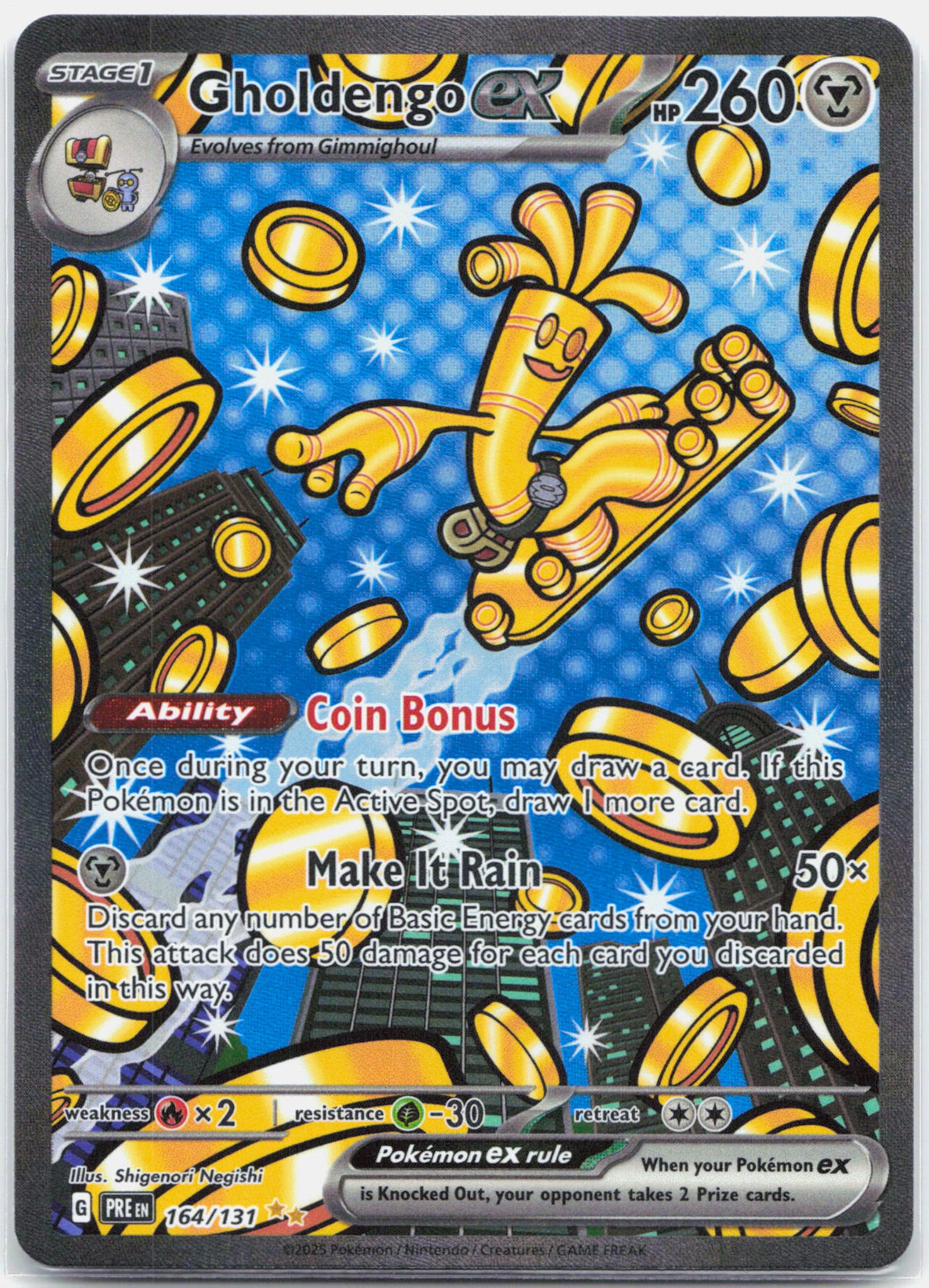 Gholdengo ex - 164/131 Prismatic Evolutions Special Illustration Pokemon - NM/MINT