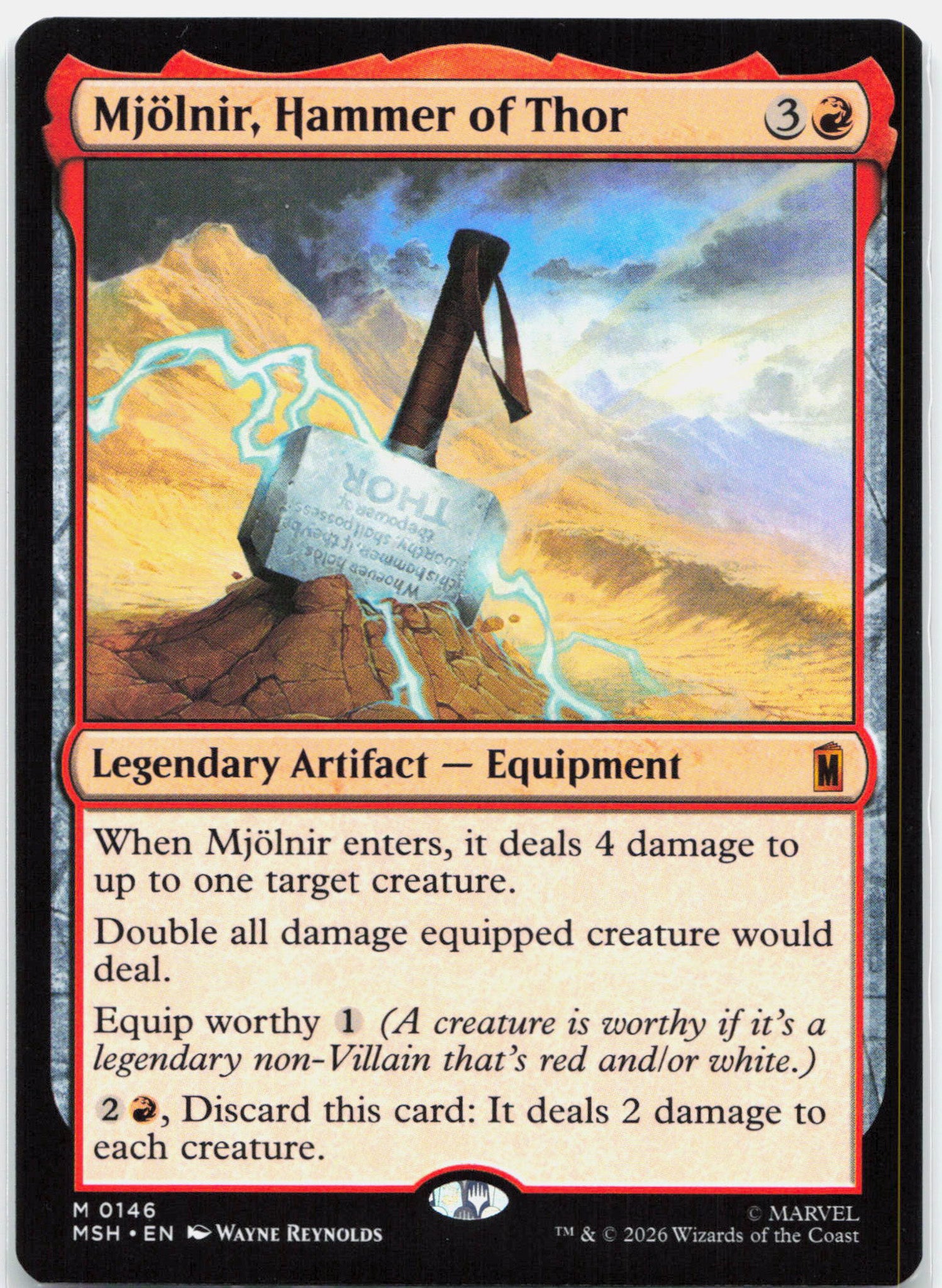 Mjolnir, Hammer of Thor - 146 Marvel Super Heroes Mythic Magic - NM
