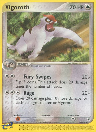 Vigoroth - 47/109 Ruby & Sapphire Uncommon Pokemon - NM
