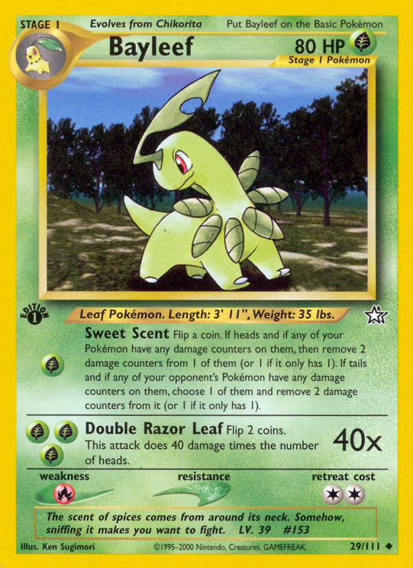 Bayleef - 29/111 Neo Genesis Uncommon Unlimited Pokemon - NM