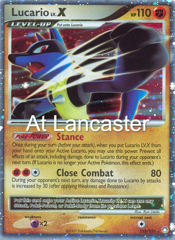 Lucario LV.X - 122/123 Mysterious Treasures LV.X Rare Pokemon - MP (Lanc)