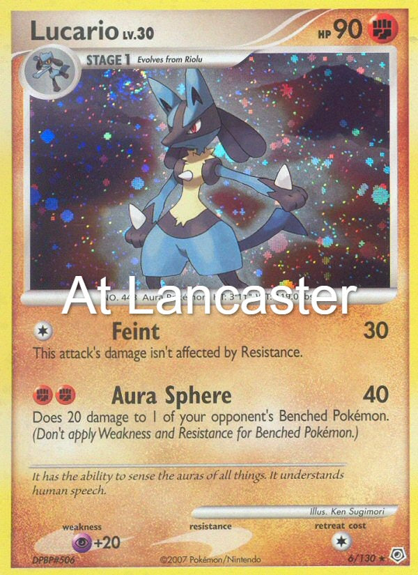 Lucario - 6/130 Diamond & Pearl Reverse Holo Rare Pokemon - MP (Lanc)