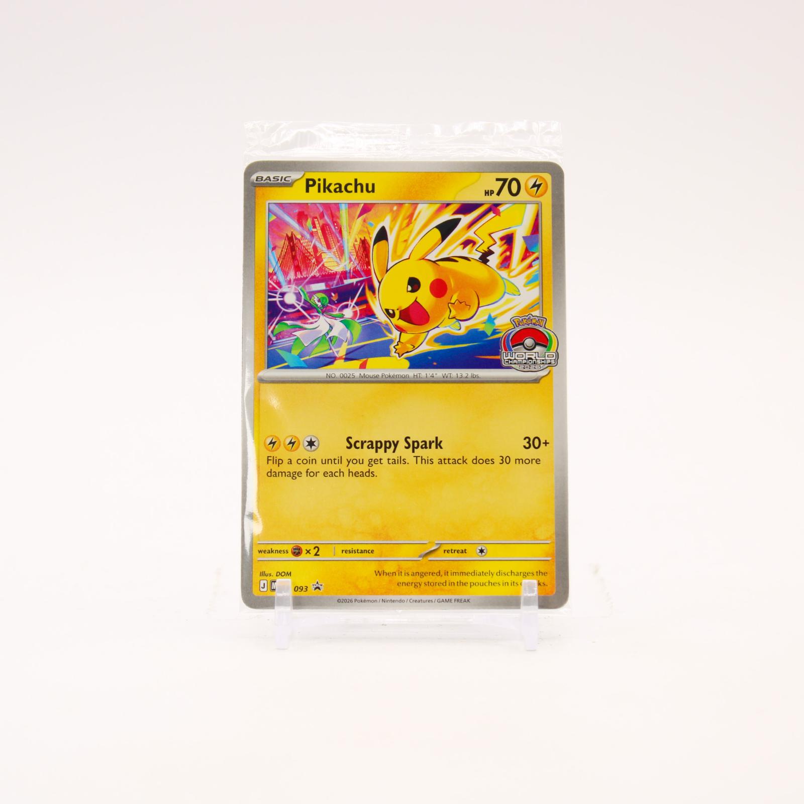 Pikachu - MEP093 SEALED World Championship 2026 Promo Pokemon - NM/MINT