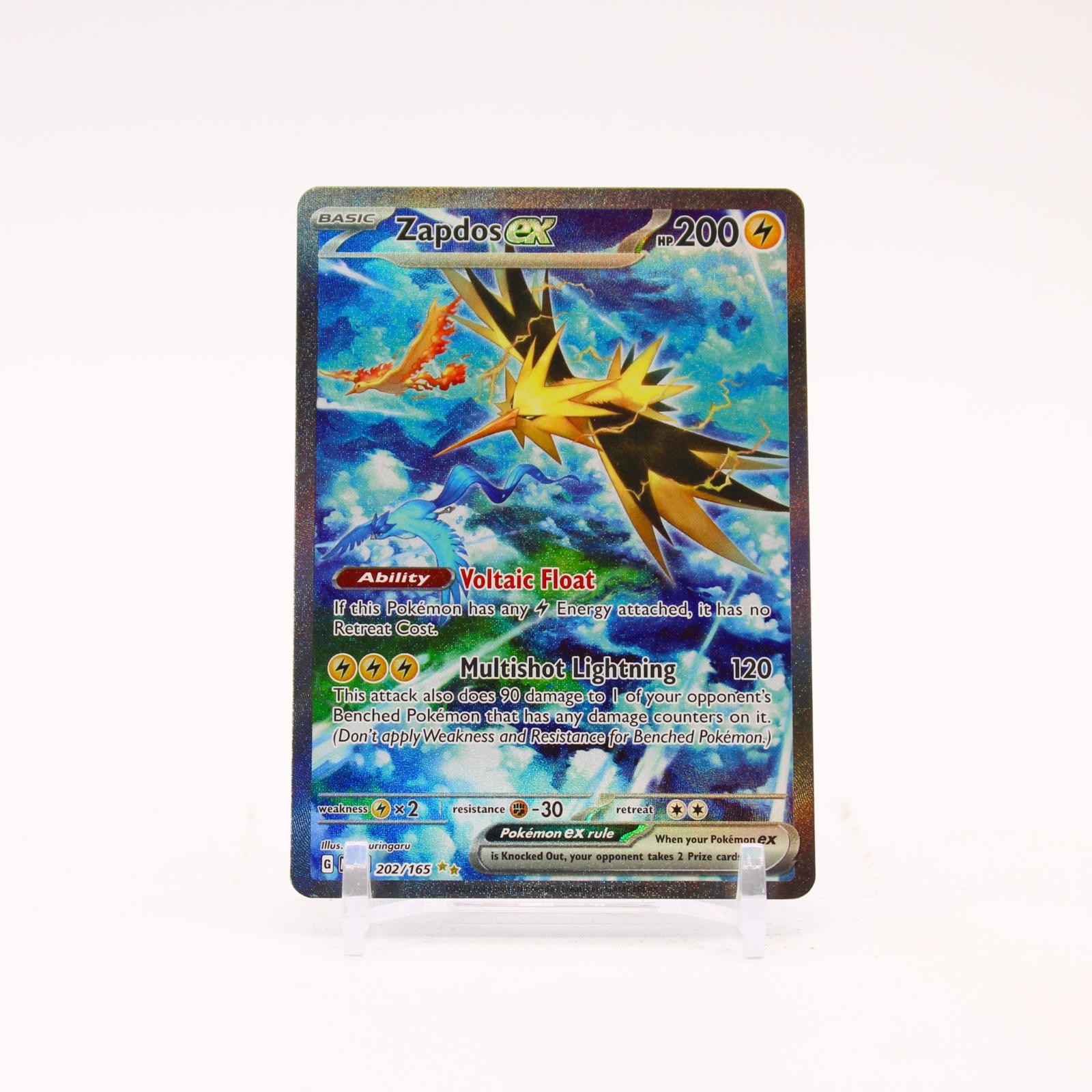 Zapdos ex - 202/165 151 Holo Special Illustration Pokemon - NM/LP