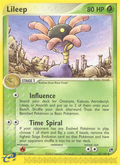 Lileep - 42/100 Sandstorm Uncommon Pokemon - NM